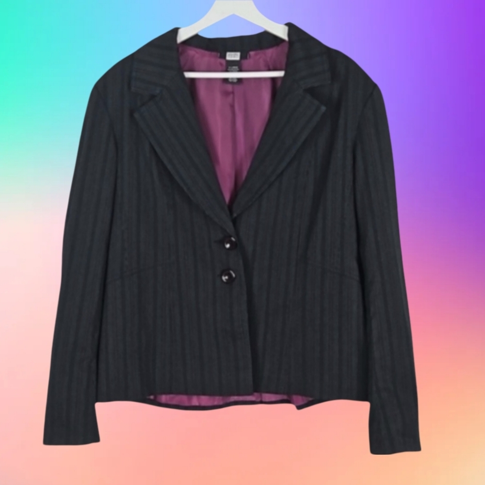 Striped Blazer Jacket Women's XL